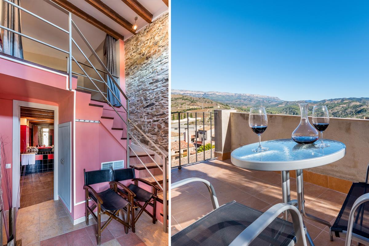 Habitación Dúplex con terraza y vistas al viñedo y al parque natural