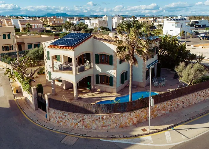 Traumhafte Finca Haus für Gruppen Familien Top-Lage direkt am Meer bei Es Trenc mit Pool und neuer Klimaanlage